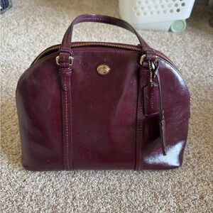 Coach Brown Leather Satchel with Gold Hardware